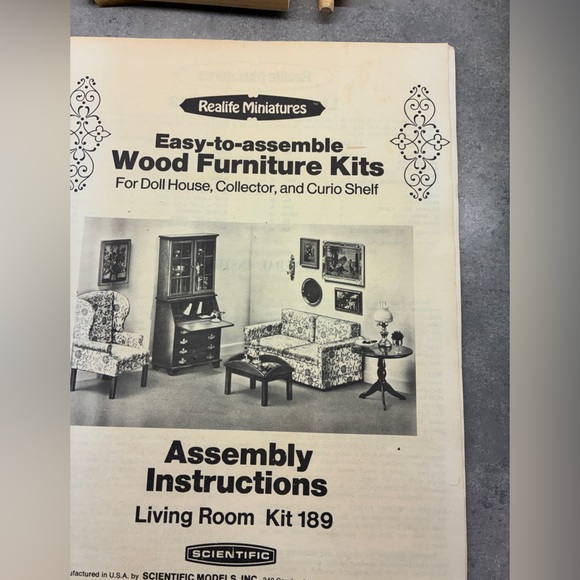 1:12 scale miniature living room furniture kits. - Picture 3 of 12